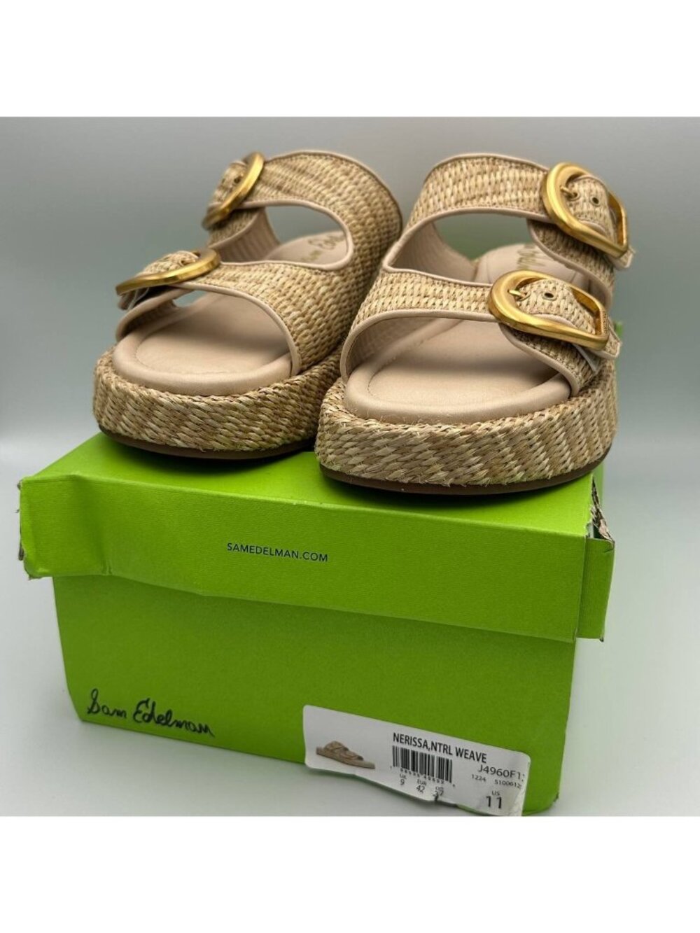 Sam Edelman Nerissa Sandals Natural Women's Size 11 Natural Weave Platform Slide - Picture 4 of 10